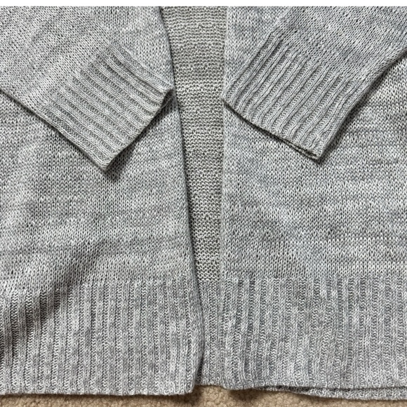 Eileen Fisher Cardigan Open Front Sweater Organic Linen Heather Grey Lightweight - Picture 8 of 16